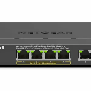 Netgear GS305PP-300EUS PoE+ Gigabit Ethernet Unmanaged Plus Switch, 1x 1G Ethernet Port, 4x 1G PoE+ Super-Preis