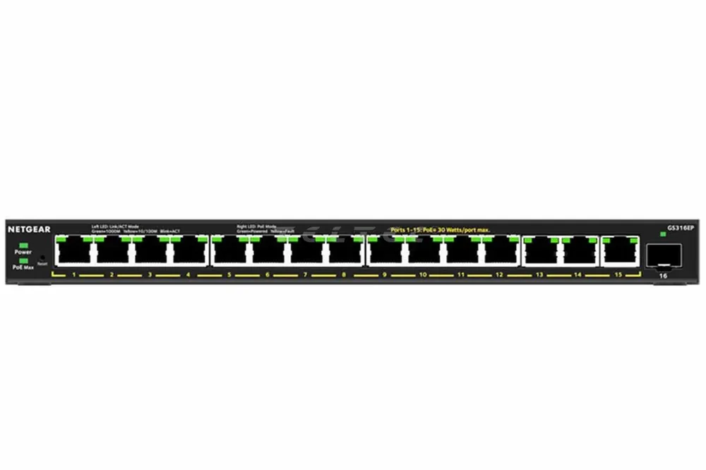 Netgear GS316EP-100PES 16-Port PoE+ Gigabit Eth Plus Switch PoE+ 180W 1 SFP Angebot