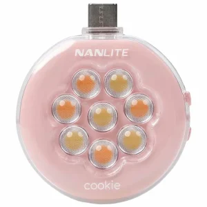 Gratis Versand Nanlite cookie Mini-Smartphone-Leuchte (Coral pink, rund)