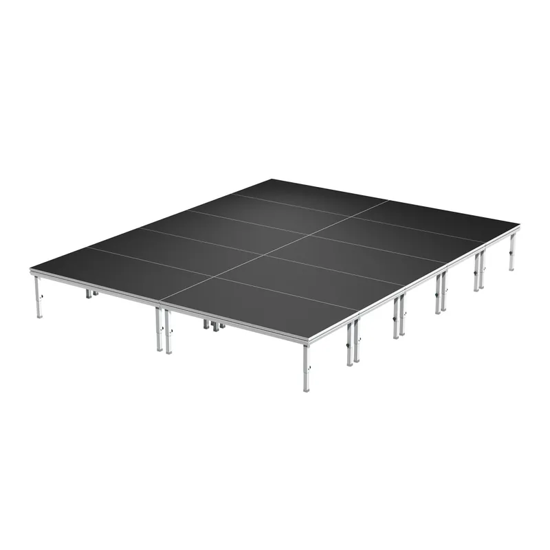 GLOBAL TRUSS Outdoor Eventbühne 4x5m mit verstellbaren Steckfüßen 60-100cm und Podestklammern Zertifiziert