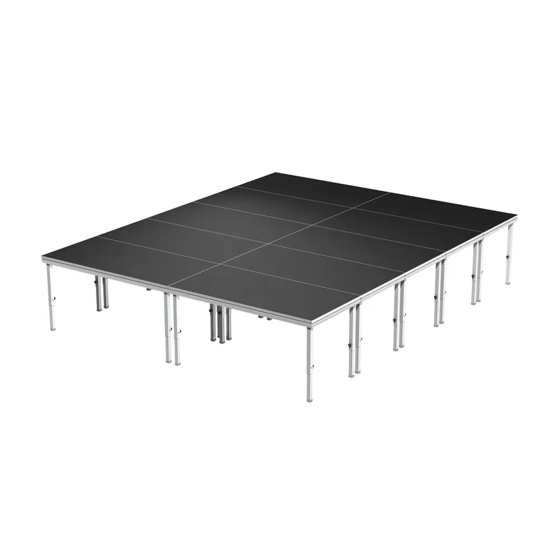Wochenendangebot GLOBAL TRUSS Outdoor Eventbühne 4x5m mit verstellbaren Steckfüßen 80-140cm und Podestklammern