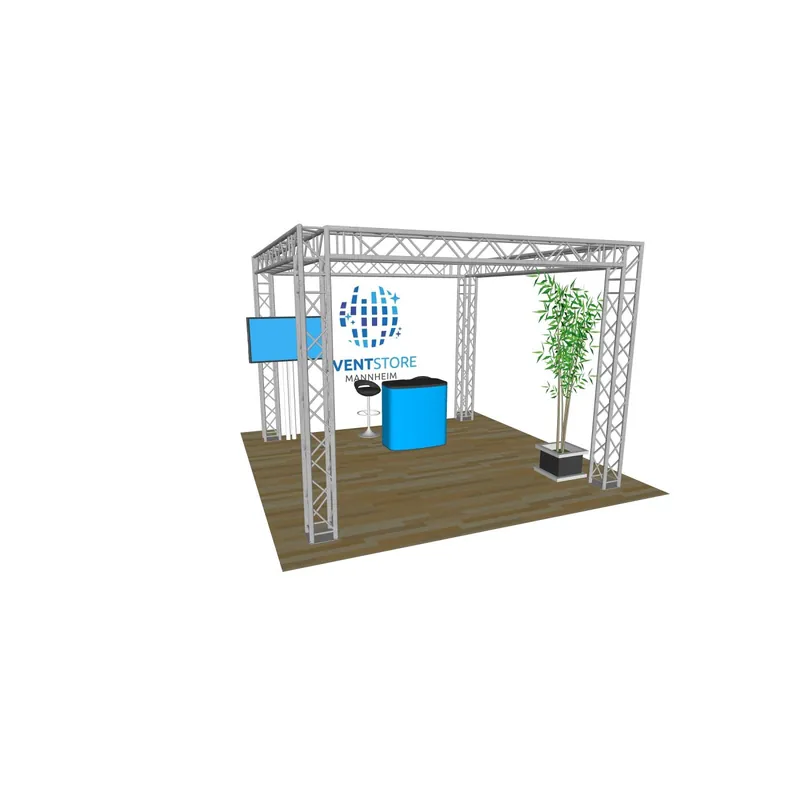 4-Punkt GLOBAL TRUSS Traversen Messestand 3m x 3m x 3m Jetzt Bestellen