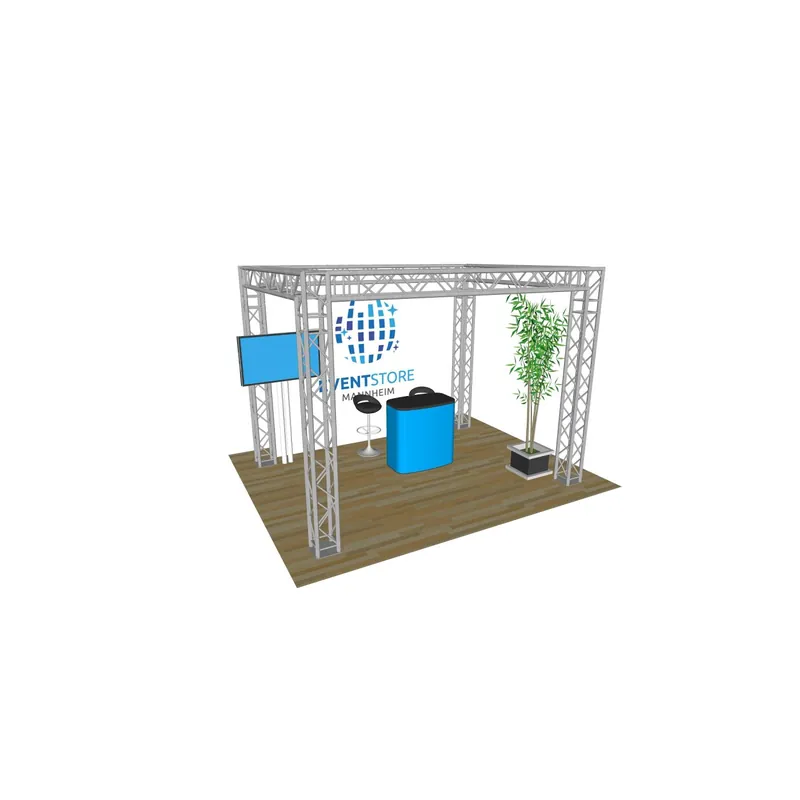 4-Punkt GLOBAL TRUSS Traversen Messestand 5m x 3m x 2,5m Zertifiziert