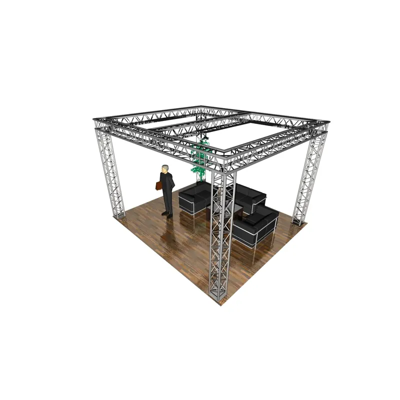 4-Punkt GLOBAL TRUSS Traversen Messestand mit Quertraverse 4,5m x 4,5m x 2,5m Meistverkauft