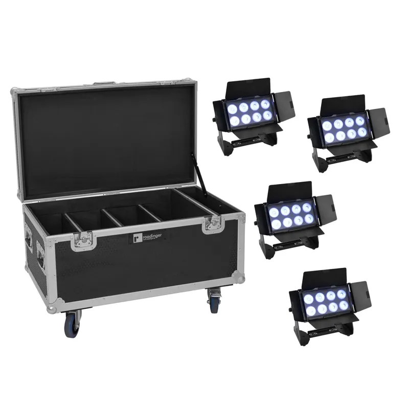 Top-Preis EUROLITE Set 4x Multiflood IP 8x10W RGBW Wash + Case