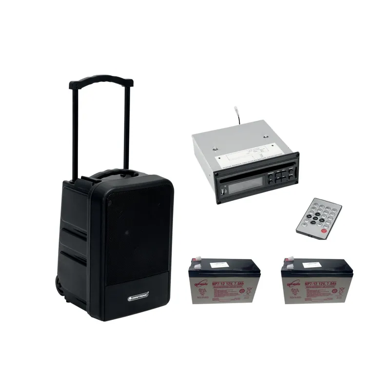 Kracherpreis OMNITRONIC Set MOM-10BT4 Modular-Drahtlos-PA-System + CD-Player mit USB&SD + 2x Akku
