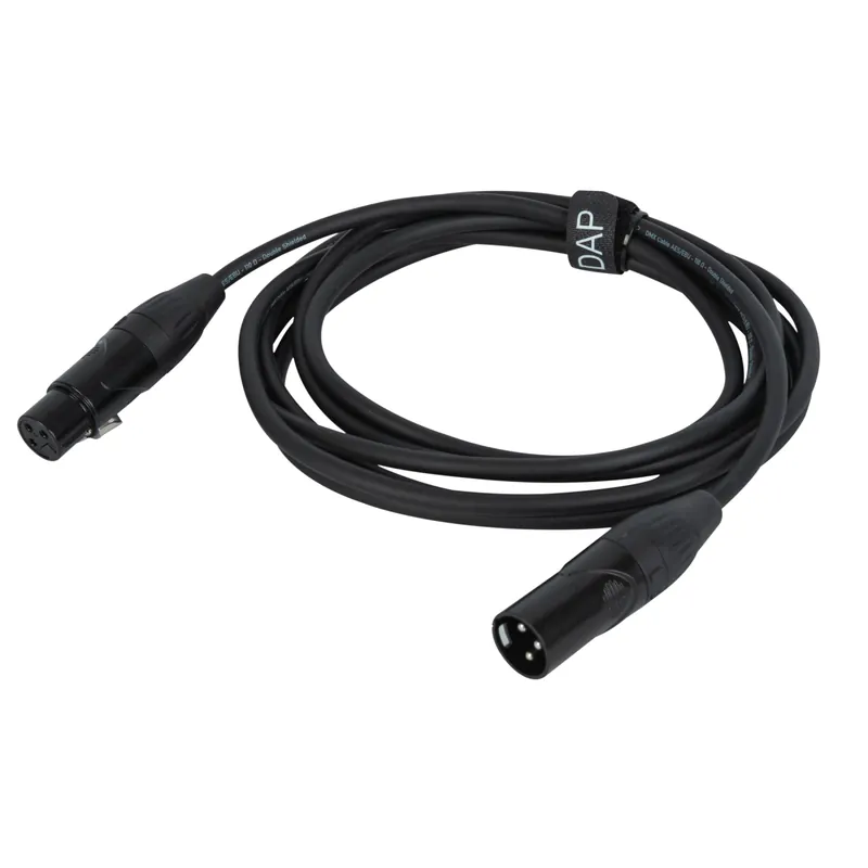 DAP FLX09 DMX/AES-EBU Kabel 1,5m - XLR male 3P auf XLR female 3P mit Klettverschluss und austauschbaren Farbringen Expressversand