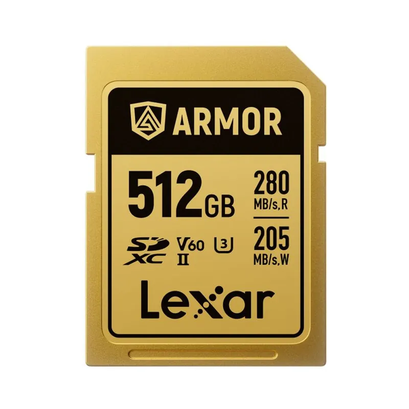 Beliebt Lexar - SDXC Pro Gold Series ARMOR UHS-II 512GB V60 IP68 Stainless Steel R280/W210MB/s