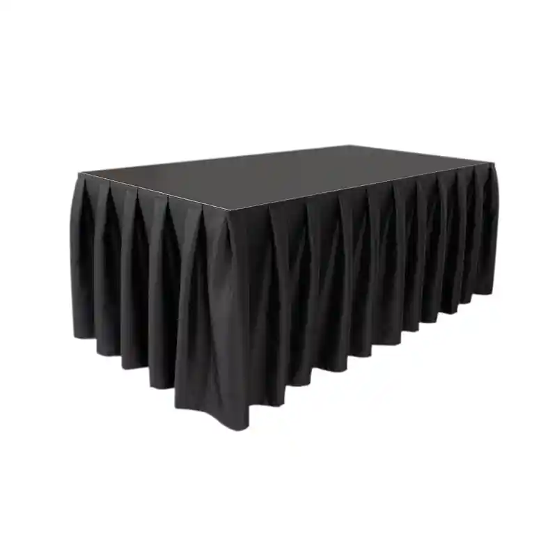 WENTEX Stage Skirt MCS 300g/m2 Schwarz 620x60cm Gefaltet Solange Der Vorrat Reicht