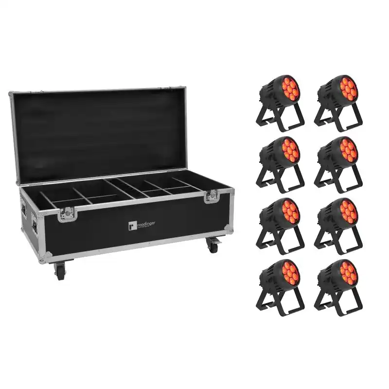 Preisreduziert EUROLITE Set 8x AKKU IP PAR 7 QCL CRMX MK2 + Case mit Ladefunktion