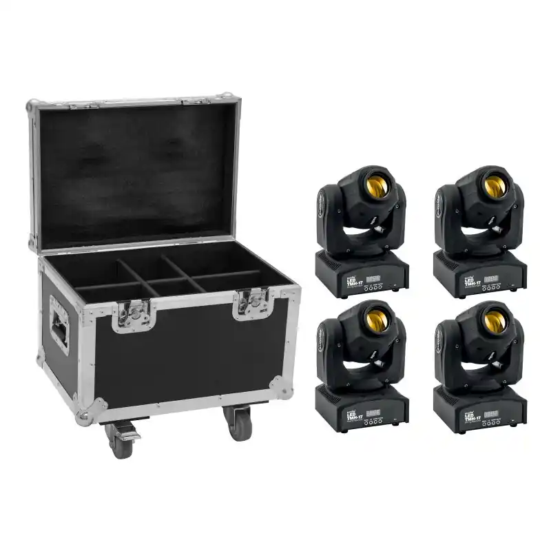 Angebot EUROLITE Set 4x LED TMH-17 Spot + Case mit Rollen