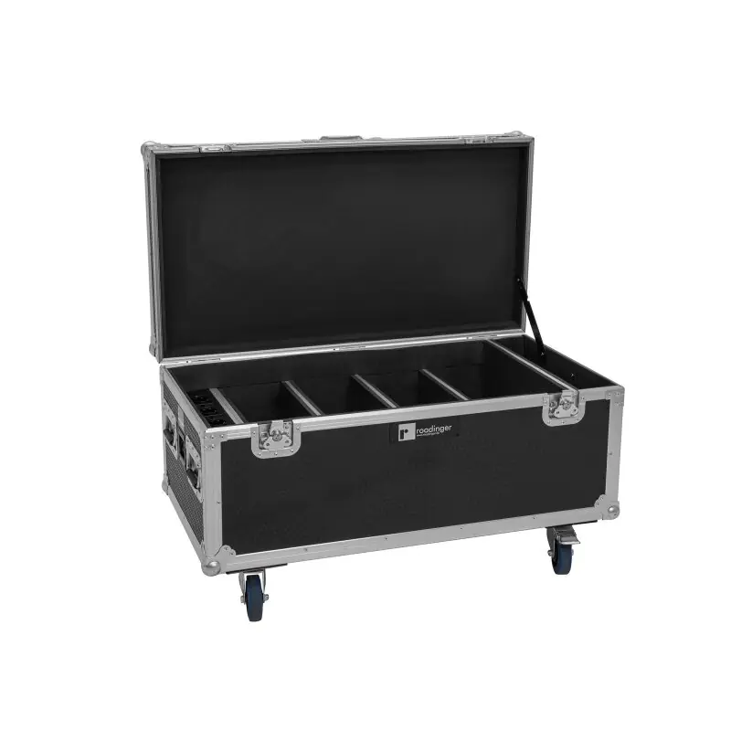 ROADINGER Flightcase 4x AKKU Multiflood IP 8x10W RGBW Wash CRMX mit Ladefunktion Top-Seller