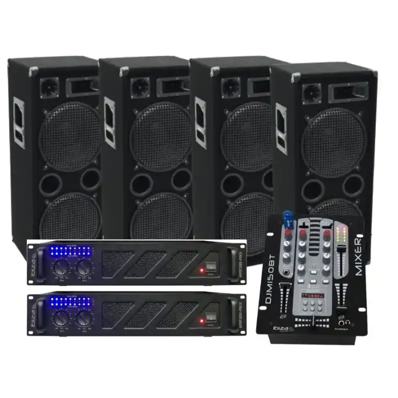 PA-Set Party-Anlage DJ mit 3 Wege BOX USB Musikanlage 4000 W Begrenztes Angebot