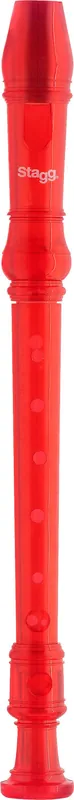 Nur Heute STAGG REC-BAR/TRD Sopran barock Blockflöte inkl. Wischer, Tasche, transparent rot