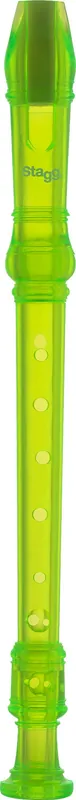 Ausverkauf STAGG REC-BAR/TGR Sopran barock Blockflöte inkl. Wischer, Tasche, transparent grün