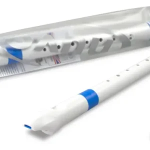 Markenware NUVO RG300BL Deutsch Sopran Kunststoff Blockflöte, weiss-blau (Doppelloch)