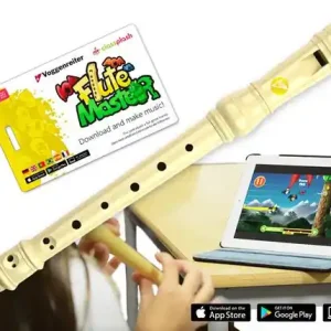 VOGGENREITER 1127 Flute Master (App) Flötenset BA Set mit Kunststoff Blockflöte (barock) Versand Am Gleichen Tag