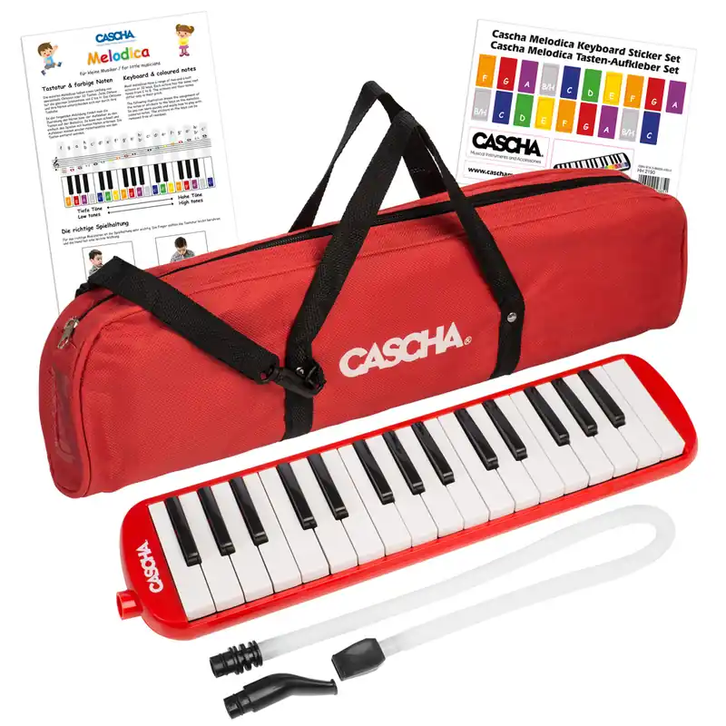 CASCHA HH 2105 DE Melodica Set Rot Melodica und Melodicaschule inkl. Zubehör Sonderangebot
