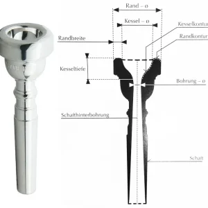 Sonderangebot VINCENT BACH Serie 341 Posaunen-Mundstück 4G versilbert (Bass/Tenor)