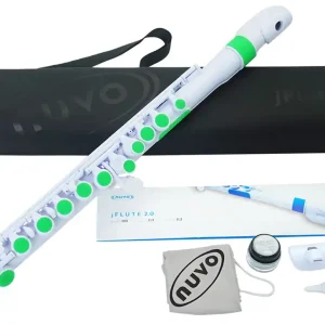 NUVO jFlute 2.0 Weiss-Grün Polymer Querflöte inkl. Tasche und Zubehör Schnäppchen