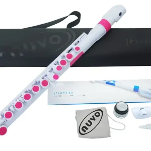 Neu Im Sortiment NUVO jFlute 2.0 Weiss-Pink Polymer Querflöte inkl. Tasche und Zubehör