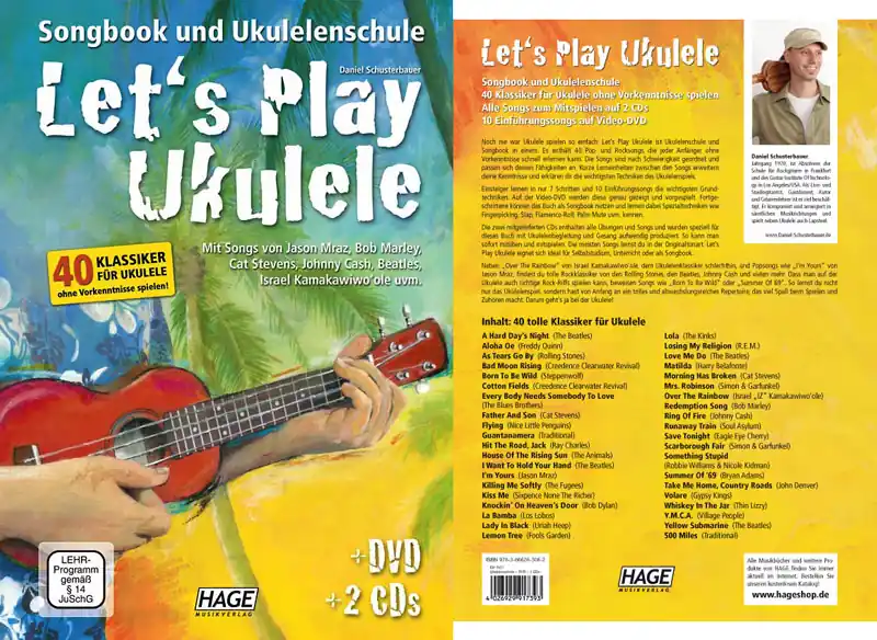 Günstig HAGE Lets Play Ukulele /2CD/DVD von Schusterbauer EH 3857, Songbook und Ukulelenschule
