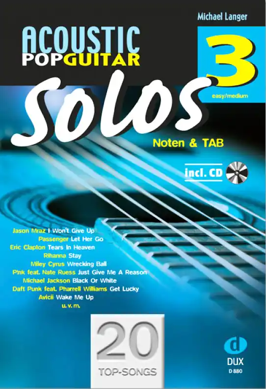 ANCORA Acoustic Pop Guitar Solos 3 /CD, M. Langer Noten und TAB - easy/medium Abverkauf