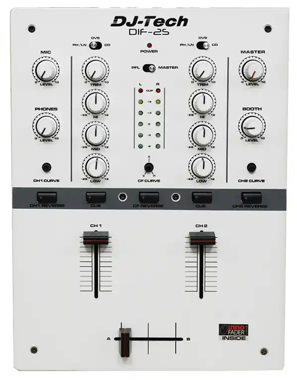 DJ-TECH DIF-2 S WH Battle DJ-Mixer, weiss Versand Am Gleichen Tag