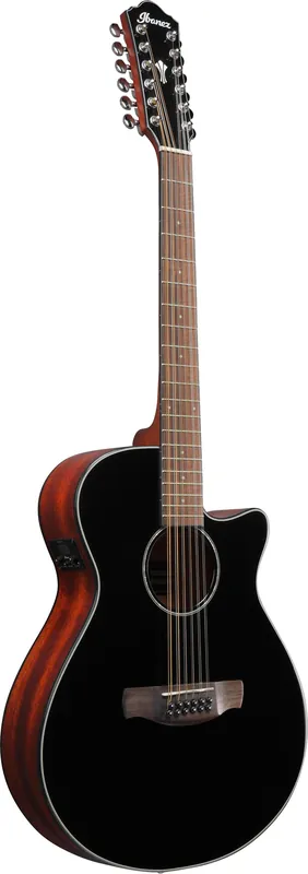 Top-Preis IBANEZ AEG5012-BKH 12-saitige Elektro-Akustik-Gitarre, black gloss