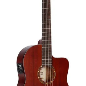 Letzte Chance ORTEGA RCE125MMSN Thinline Small Neck Nylon Elektro-Akustik-Gitarre inkl. Gigbag