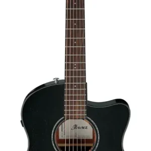 Top-Angebot IBANEZ AAM340CE-RUB Advanced Acoustic Auditorium Elektro-Akustik-Gitarre, rustic black high gloss