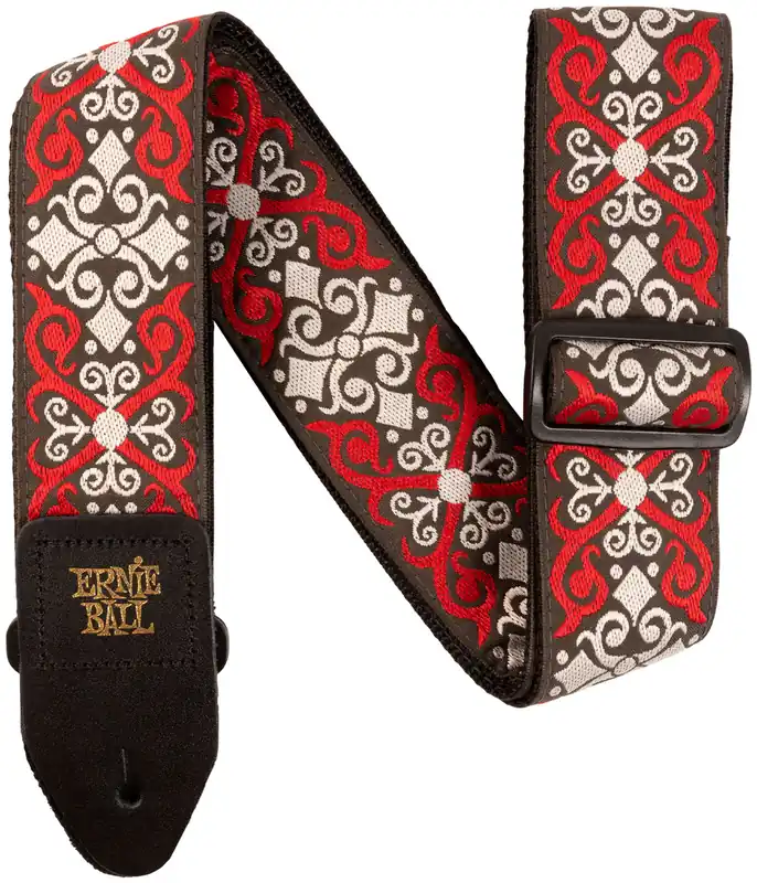 Letzte Chance ERNIE BALL 4695 Jacquard Gitarrengurt 50mm, red trellis