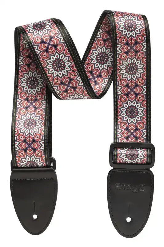 Preisknaller STAGG STE MANDALA PK Terylen-Gitarrengurt (50mm) Mandala, pink