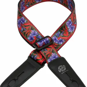 DANDREA LIS BM 2 Lock-It Strap 2 Bob Masse Polyester Gitarrengurt (51mm), Purple Flowers Preiswert
