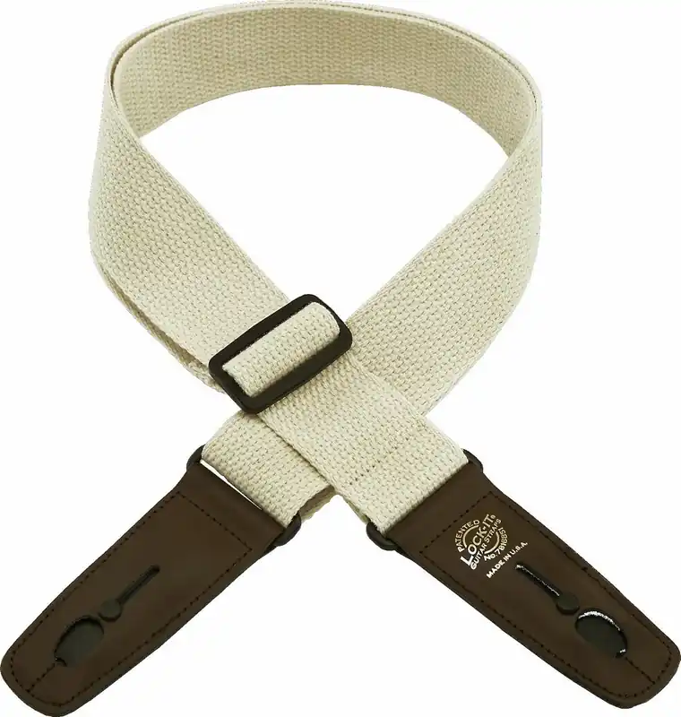 Solange Der Vorrat Reicht DANDREA LIS C2 NAT Lock-It Strap 2 Baumwoll-Gitarrengurt (51mm), Natural