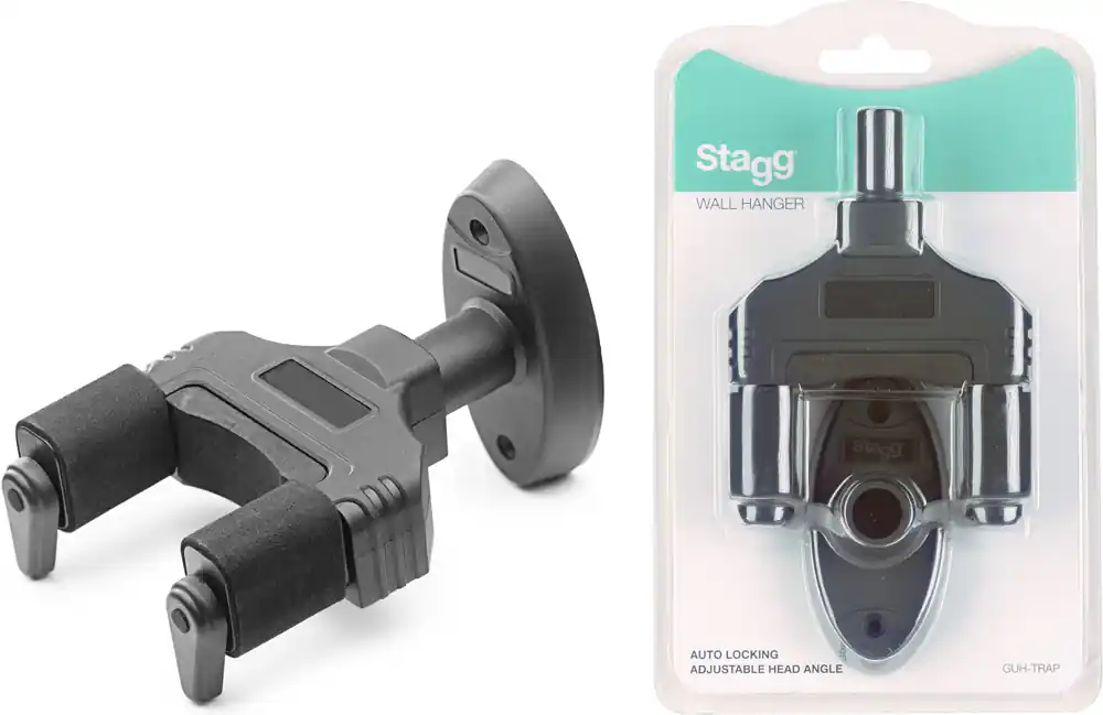 Expressversand STAGG GUH-TRAP Guitar Wall Hanger Gitarrenwandhalter mit Lock-System