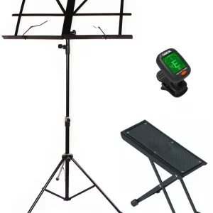 S2R Einsteiger Gitarren Bundle 5 Black Fußbank, Notenständer, Stimmgerät Markenware