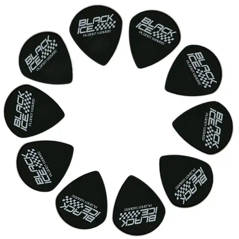 Schnäppchen PLANET WAVES 3DBK6-10 Black Ice Heavy (10er) Plektren 1,1mm