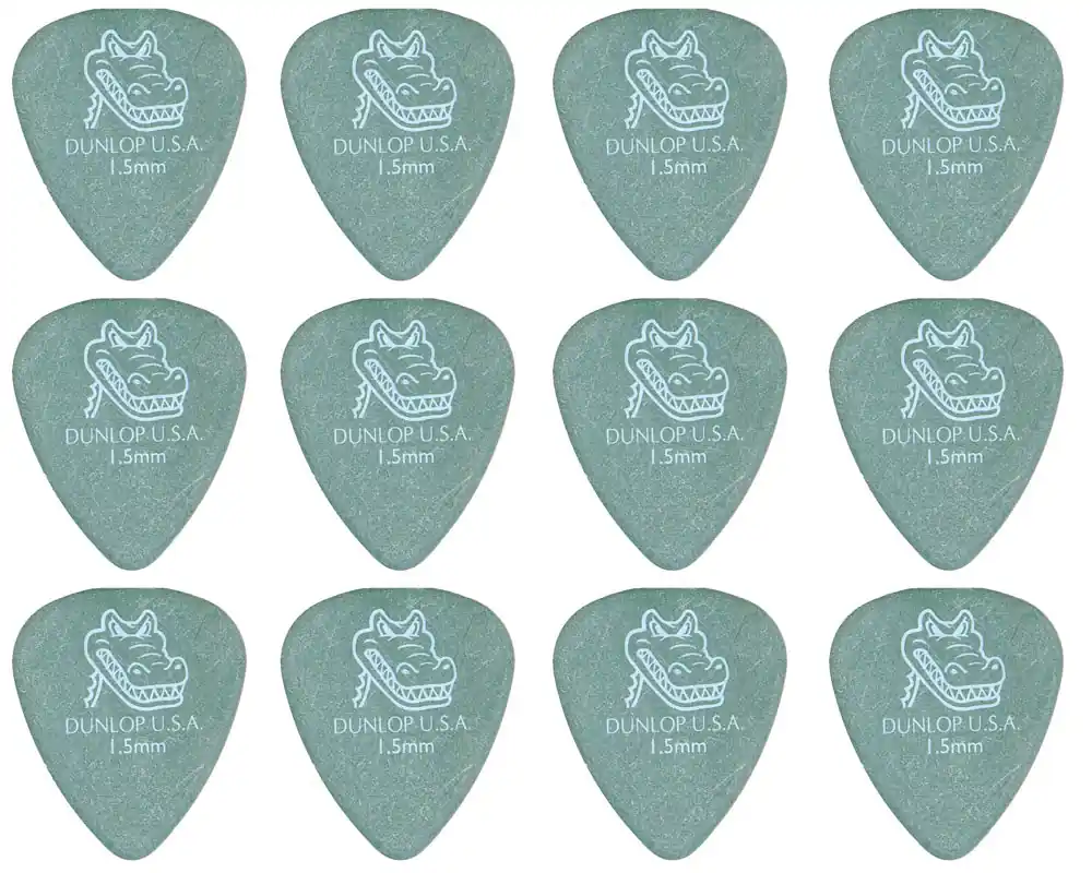 JIM DUNLOP 417P150 Gator Grip Standard 1,50mm Pack Plektrum, grün (12 Stück) Super-Preis