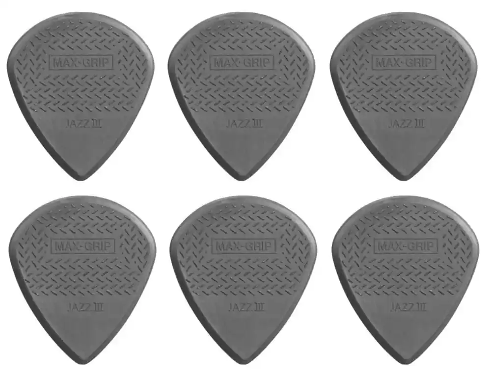 Top-Angebot JIM DUNLOP 471P3C Nylon Jazz III Max Grip Pack Plektrum, carbon fiber (6 Stück)