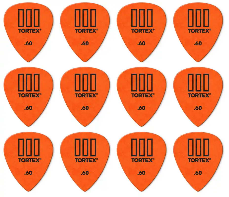 JIM DUNLOP 462 Tortex III Players Pack 0,60mm Plektrum (12 Stück), orange Finale Aktion