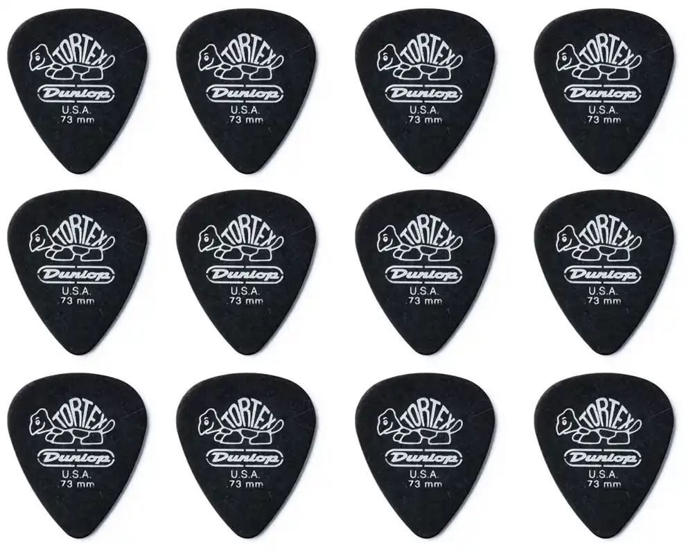 Preiswert JIM DUNLOP 488 Tortex Pitch Black Std. 0,73 Pack Plektrum (12 Stück)