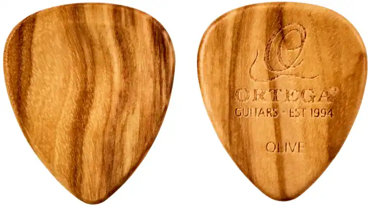 ORTEGA OGPW-OV2 Wooden Picks Curved Sharp Tip Standard Olive Plektrum 2,5mm (2 Stück) Preis Gesenkt