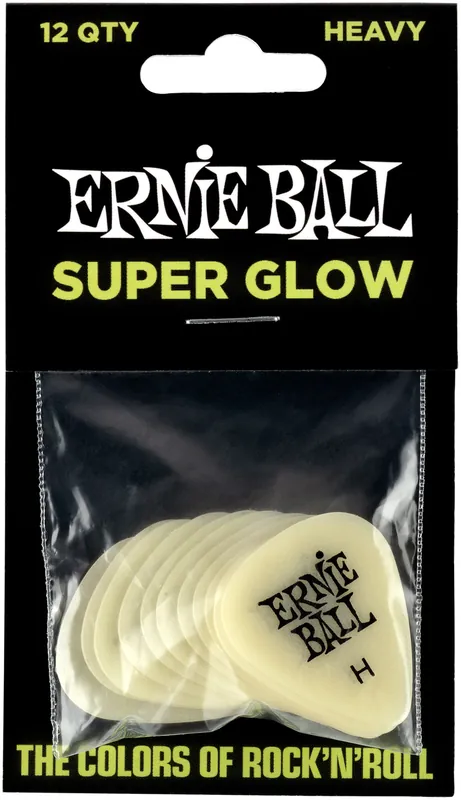 ERNIE BALL 9226 Super Glow Pack 0,94mm Plektren Heavy (12 Stück) Meistverkauft