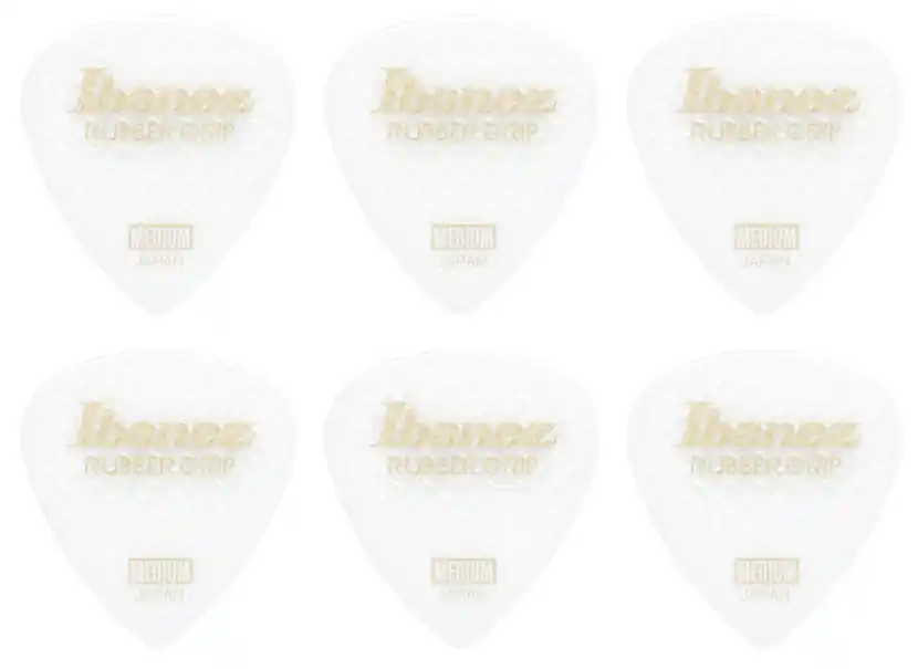 IBANEZ PPA16MRG-WH Medium Rubber Grip 0,8mm Grip Wizard Polyacetal Plektren, weiss (6Stück) Rabatt