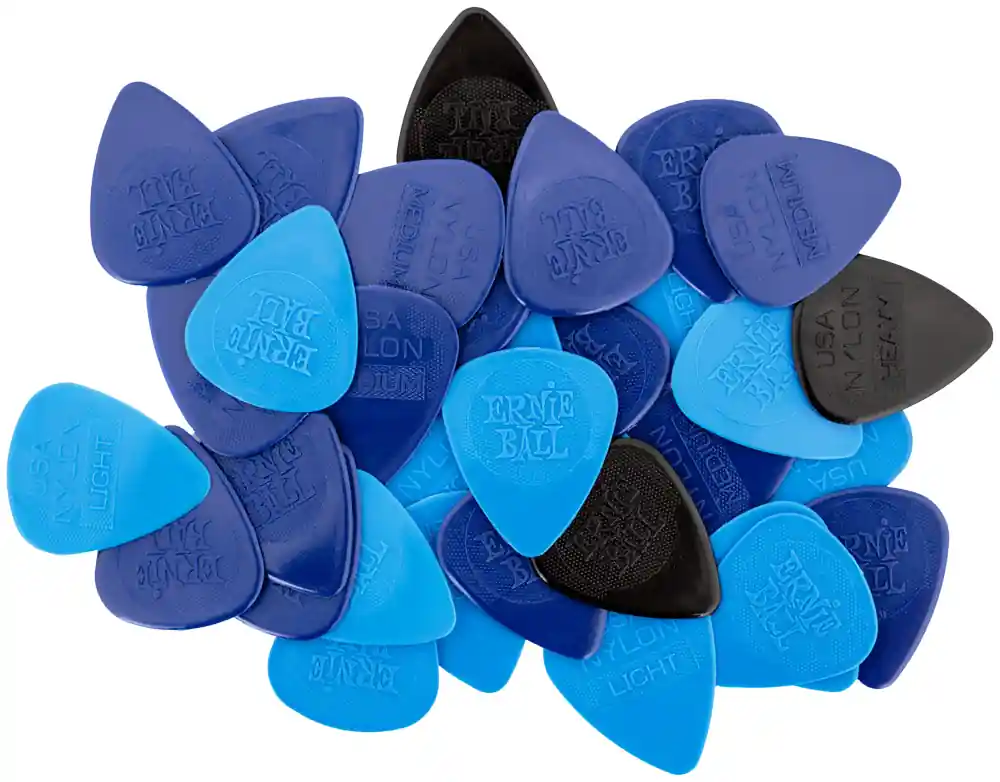 ERNIE BALL 9133 Nylon Picks Thin Medium Heavy Plektren 50 Stück (gemischtes Sortiment) Must-Have