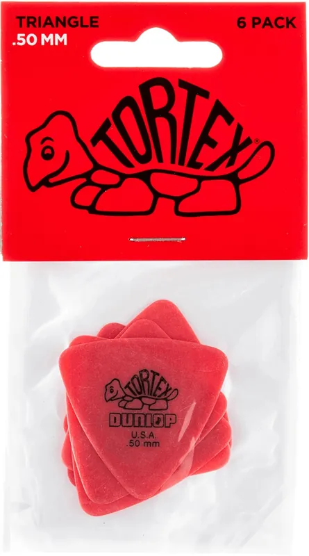 JIM DUNLOP 431P Tortex Triangle Player Pack 0,50mm Plektrum, rot (6 Stück) Neuheit