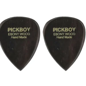 Zertifiziert PICKBOY GP-EB_1 Exotic Ebony Wood Picks Plektren (Holz), braun (2 Stück)
