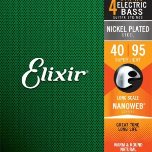 ELIXIR 14002 Nanoweb Electric Bass 040-095 Nickel Plated Steel Long Scale. Saiten für E-Bass Kostenloser Versand