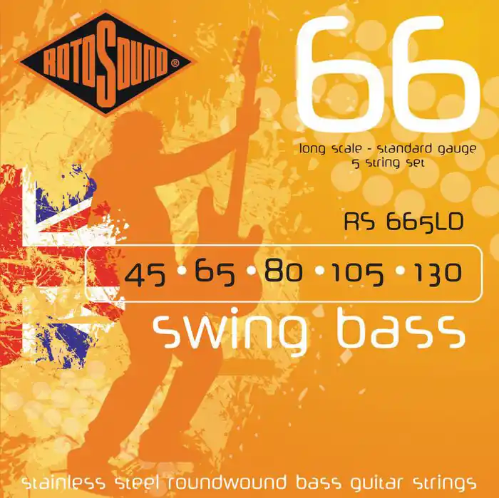 Gratis Versand ROTOSOUND RS665LD Swing Bass 045-130 Stainless Steel. Saiten für 5-String E-Bass